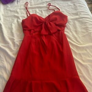 Hello Molly What I Do Dress Red Dress Size M. Only worn once. Open on stomach.